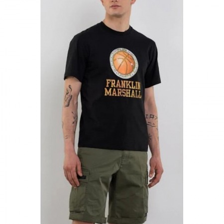 Franklin & Marsall Ανδρικό T-shirt Μπάλα Μπάσκετ (Μαύρο)