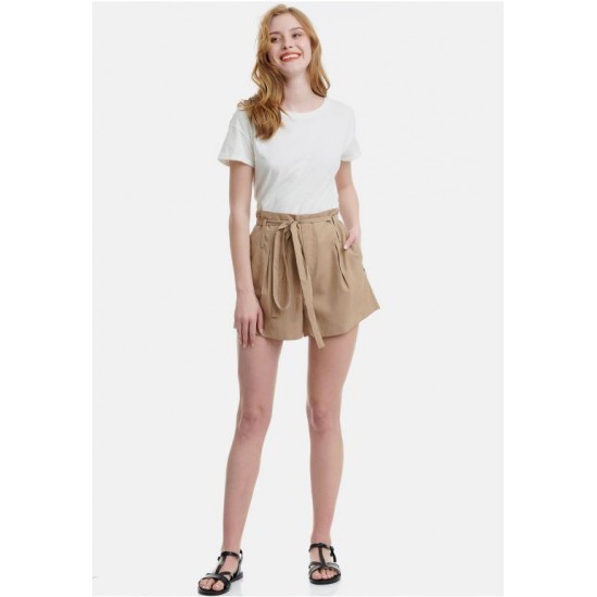 Funkybuddha Women Shorts with Paperbag (Beige)