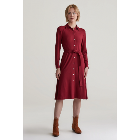 GANT Women's Slim Fit Jersey Shirt Dress 4201258 604 Plumped Red