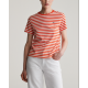GANT Women's Cotton Striped Shield T-Shirt 4200564 651 Orange Red