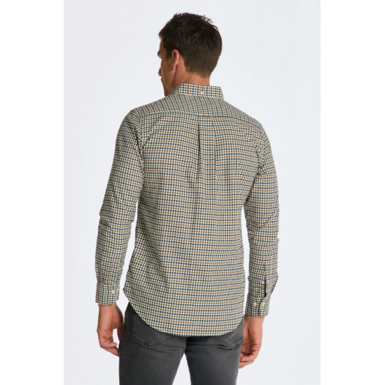 Gant Men's Regular Fit Cotton Twill Micro Multi Check Shirt 3230201 113 Eggshell