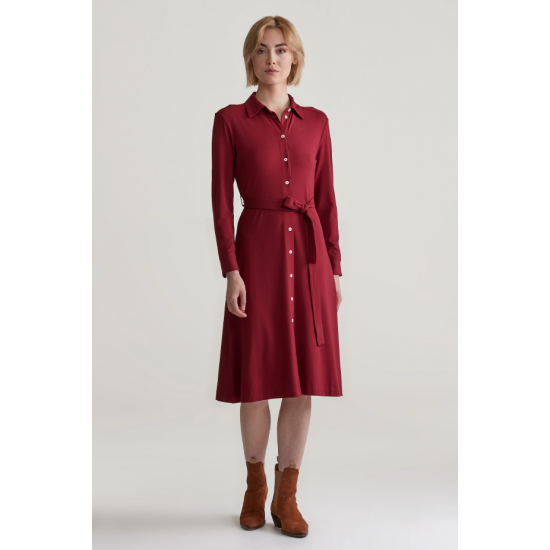 GANT Women's Slim Fit Jersey Shirt Dress 4201258 604 Plumped Red