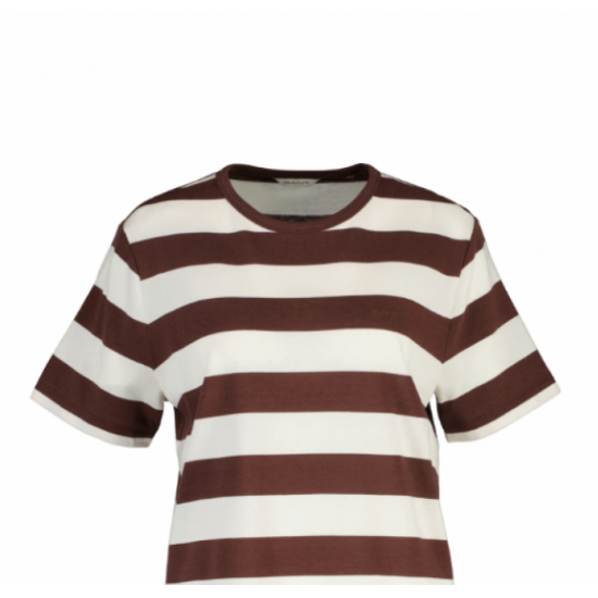 GANT Women's Regular Fit Breton Striped T-Shirt 4201578 226 Fresh Soil