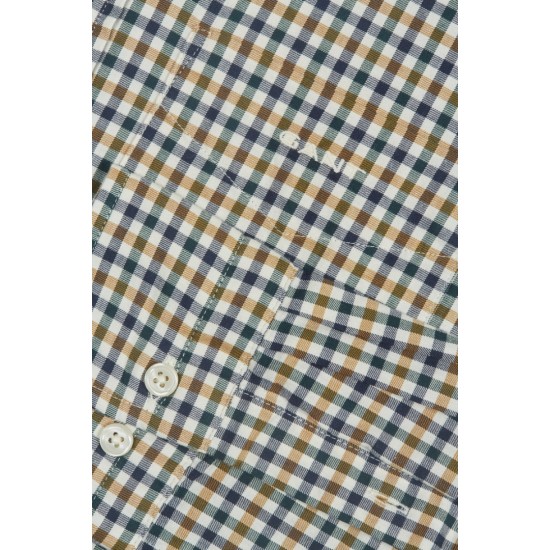 Gant Men's Regular Fit Cotton Twill Micro Multi Check Shirt 3230201 113 Eggshell