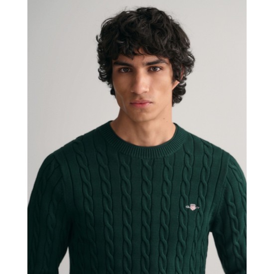 Gant men's cotton outlet cable crew jumper