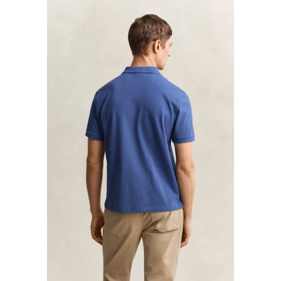 GANT Men's Cotton Regular Fit Shield Piqué Polo Shirt 2210 442 Vintage Blue