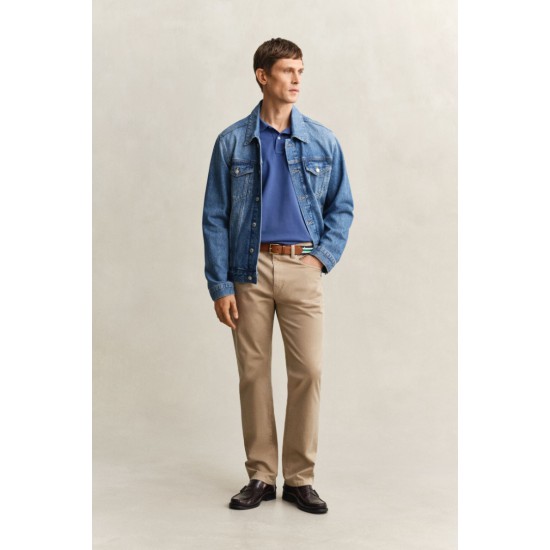 GANT Men's Cotton Regular Fit Shield Piqué Polo Shirt 2210 442 Vintage Blue