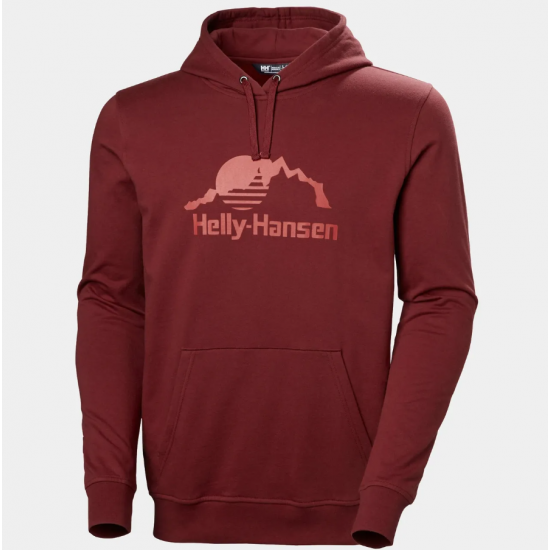 HELLY HANSEN Ανδρικό Βαμβακερό Φούτερ Nord Graphic Pull Over Hoodie Regular Fit 62975-180 Mars Red (Μπορντό)
