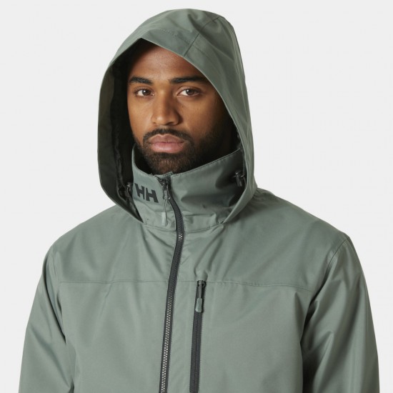 HELLY HANSEN Ανδρικό Αδιάβροχο Μπουφάν Crew Hooded Jacket 2.0 34443-485 (Cactus Grey)