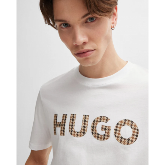 HUGO BOSS Ανδρικό Βαμβακερό T-shirt με Logo Dulivio_U243 50519724-100 (Λευκό)