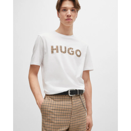 HUGO BOSS Ανδρικό Βαμβακερό T-shirt με Logo Dulivio_U243 50519724-100 (Λευκό)