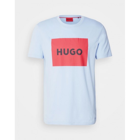 HUGO BOSS Men's Crew-Neck T-Shirt In Cotton Jersey Dulive222 50467952 455 Light Blue