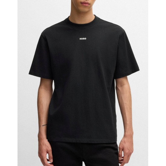 HUGO Ανδρικό Βαμβακερό T-Shirt Dapolino Relaxed Fit 50488330 001 (Μαύρο)