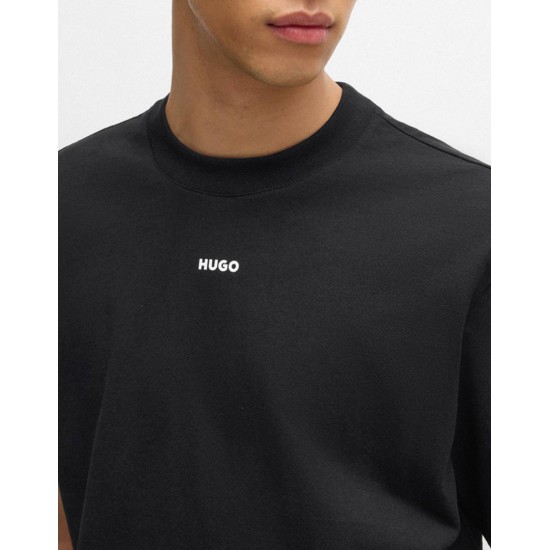 HUGO Ανδρικό Βαμβακερό T-Shirt Dapolino Relaxed Fit 50488330 001 (Μαύρο)