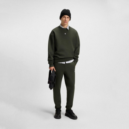 HUGO Ανδρικό Βαμβακερό Φούτερ Λαιμόκοψη Relaxed Fit Sweatshirt Dettil 50533689 309 Πράσινο