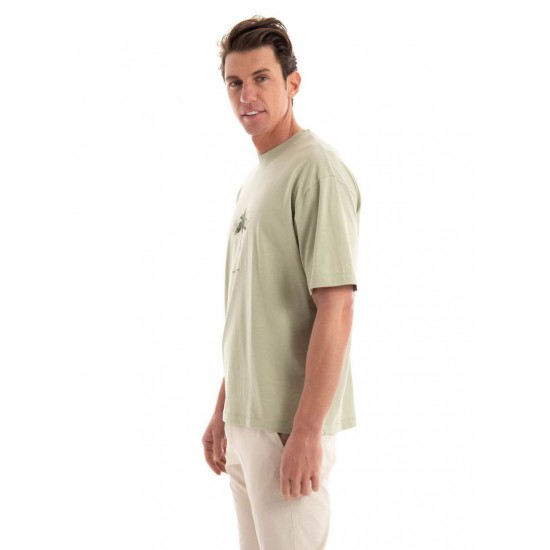 HUGO BOSS Ανδρικό Βαμβακερό T-Shirt Duwom Relaxed Fit 50538972-391(Χακί)