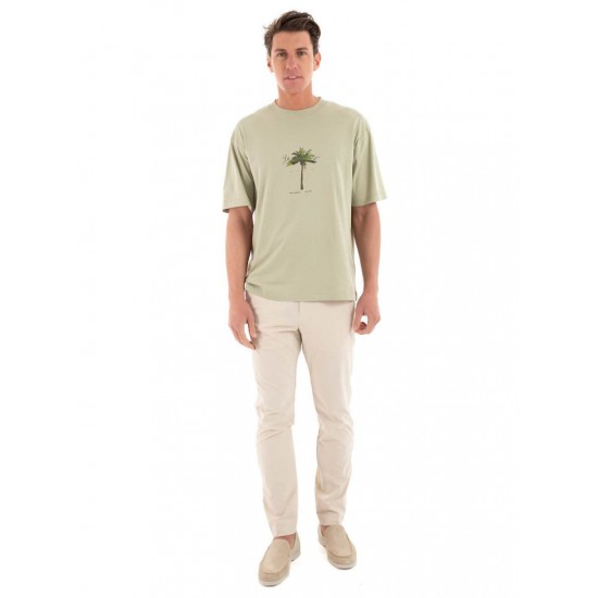 HUGO BOSS Ανδρικό Βαμβακερό T-Shirt Duwom Relaxed Fit 50538972-391(Χακί)