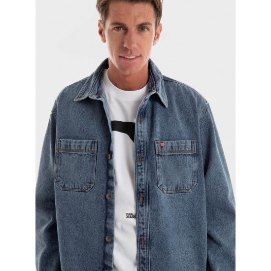 HUGO BOSS Ανδρικό Oversized Jean Jacket  Erato 50520112 - 410 (Μπλε)