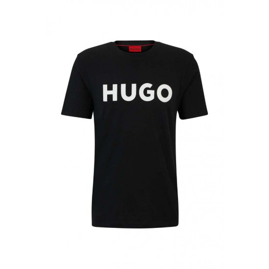 HUGO Ανδρικό Βαμβακερό T-shirt Regular Fit Dulivio 50467556 002 (Μαύρο)