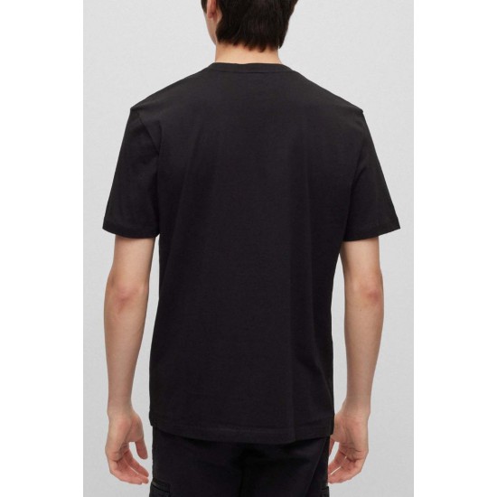 HUGO Ανδρικό Βαμβακερό T-shirt Regular Fit Dulivio 50467556 002 (Μαύρο)
