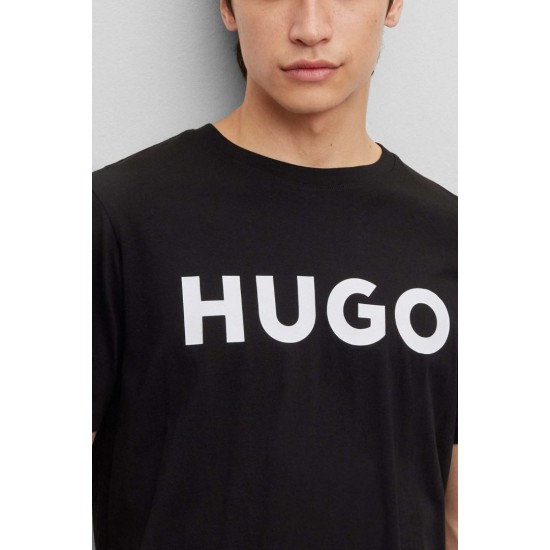 HUGO Ανδρικό Βαμβακερό T-shirt Regular Fit Dulivio 50467556 002 (Μαύρο)