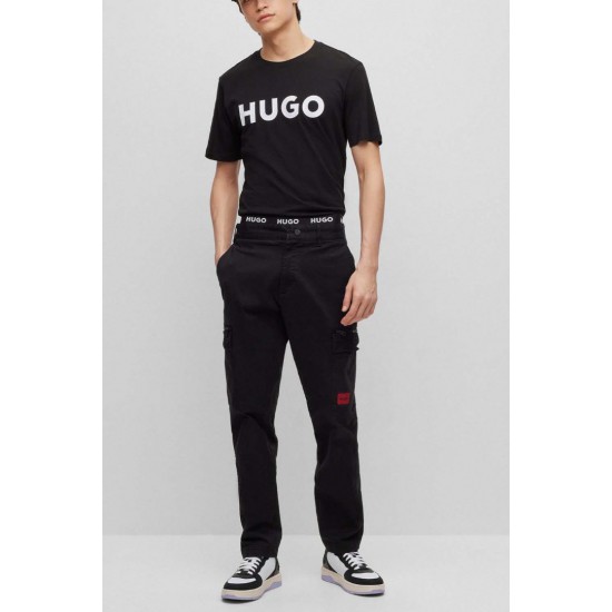 HUGO Ανδρικό Βαμβακερό T-shirt Regular Fit Dulivio 50467556 002 (Μαύρο)