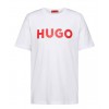 HUGO Ανδρικό Βαμβακερό T-Shirt Dulivio Κανονική Γραμμή 50467556 100 (Λευκό/Κόκκινο)