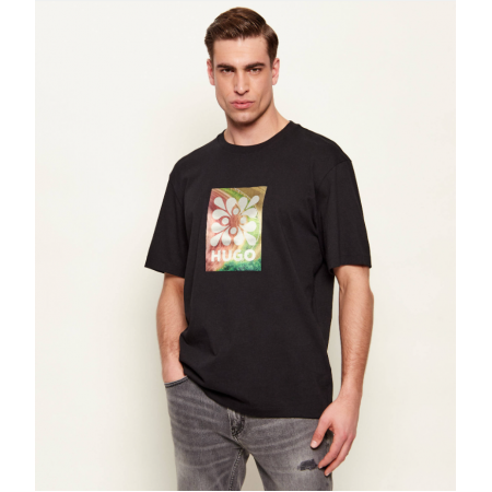 HUGO Ανδρικό Βαμβακερό T-Shirt Damoru Regular Fit 50557679-001 (Black)