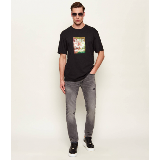 HUGO Ανδρικό Βαμβακερό T-Shirt Damoru Regular Fit 50557679-001 (Black)