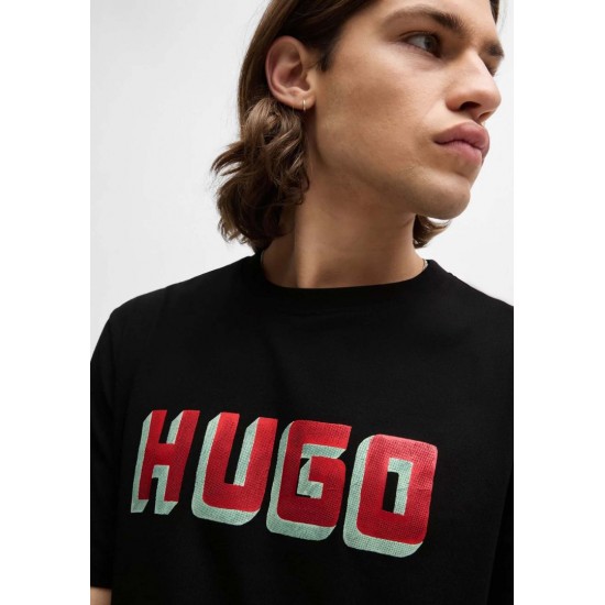 HUGO BOSS Ανδρικό Βαμβακερό T-shirt Regular Fit Daqerio 50516624-001 (Μαύρο)