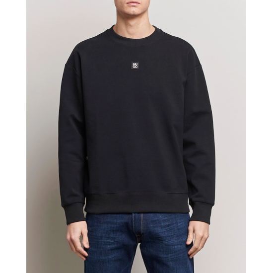 HUGO Ανδρικό Βαμβακερό Φούτερ Λαιμόκοψη Relaxed Fit Sweatshirt Dettil 50533689 002 (Μαύρο)