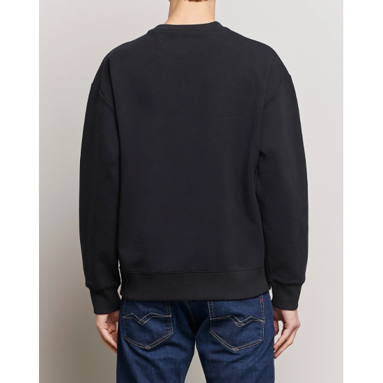 HUGO Ανδρικό Βαμβακερό Φούτερ Λαιμόκοψη Relaxed Fit Sweatshirt Dettil 50533689 002 (Μαύρο)
