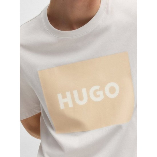 HUGO BOSS Ανδρικό Βαμβακερό T-shirt Regular Fit Box Logo Dulive222 50467952-122 (Μπεζ)