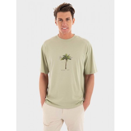 HUGO BOSS Ανδρικό Βαμβακερό T-Shirt Duwom Relaxed Fit 50538972-391(Χακί)