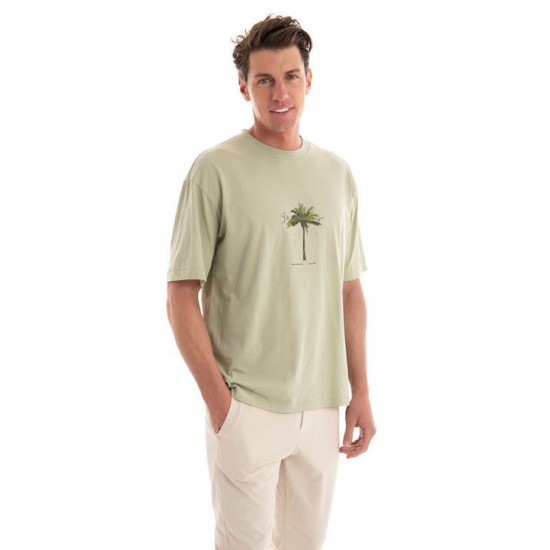 HUGO BOSS Ανδρικό Βαμβακερό T-Shirt Duwom Relaxed Fit 50538972-391(Χακί)