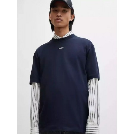 HUGO Ανδρικό Βαμβακερό T-Shirt Dapolino Relaxed Fit 50488330 418 (Navy)