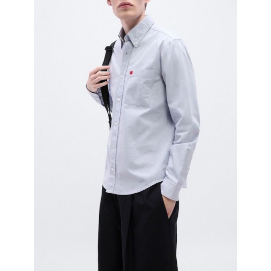 HUGO Ανδρικό Πουκάμισο Evito Oxford Casual Slim Fit 50479302 513 (Σιέλ)