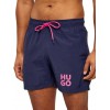 Hugo Ανδρικό Μαγιό Paolo Quick-dry swim shorts with printed stacked logo 50545464 410(Navy)