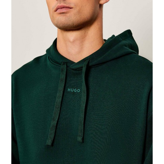 HUGO Ανδρικό Βαμβακερό Φούτερ με Κουκούλα Dapo Relaxed Fit 50486478 385 (Πράσινο)