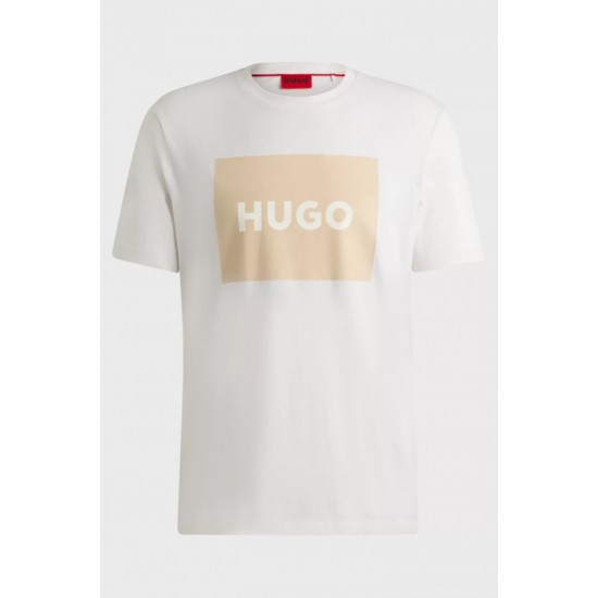 HUGO BOSS Ανδρικό Βαμβακερό T-shirt Regular Fit Box Logo Dulive222 50467952-122 (Μπεζ)