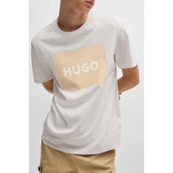 HUGO BOSS Ανδρικό Βαμβακερό T-shirt Regular Fit Box Logo Dulive222 50467952-122 (Μπεζ)