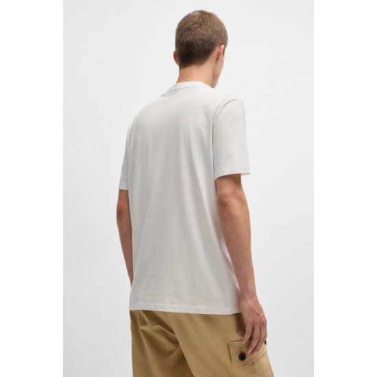 HUGO BOSS Ανδρικό Βαμβακερό T-shirt Regular Fit Box Logo Dulive222 50467952-122 (Μπεζ)