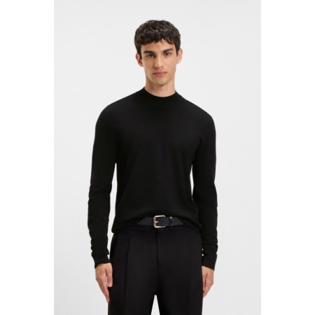 HUGO Ανδρικό Πλεκτό Με Υπερυψωμένο Λαιμό San Marc-CV Στενή Γραμμή 50546856 001 Μαύρο