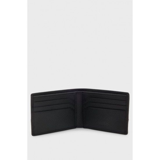 HUGO Ανδρικό Δερμάτινο Πορτοφόλι Stacked Logo Quantic_6cc 50548763 001 Μαύρο