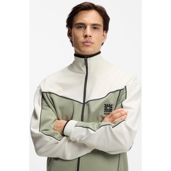 HUGO Ανδρική Βαμβακερή Ζακέτα Darynt Relaxed Fit 50556587 337(Light Pastel Green)