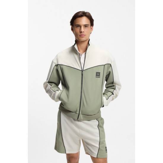 HUGO Ανδρική Βαμβακερή Ζακέτα Darynt Relaxed Fit 50556587 337(Light Pastel Green)