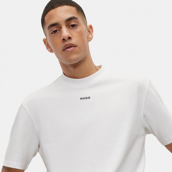 HUGO Ανδρικό Βαμβακερό T-Shirt Dapolino Relaxed Fit 50488330 100(Λευκό)