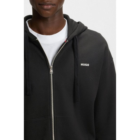 HUGO BOSS Ανδρική Βαμβακερή Ζακέτα με κουκούλα Relaxed Fit Dapozip 50548651 001 (Μαύρο)