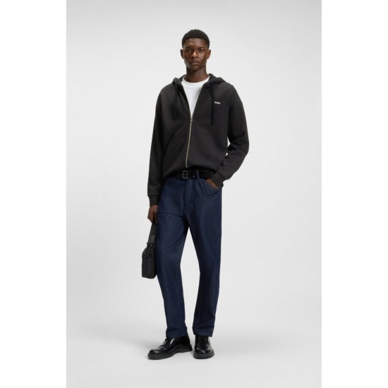 HUGO BOSS Ανδρική Βαμβακερή Ζακέτα με κουκούλα Relaxed Fit Dapozip 50548651 001 (Μαύρο)