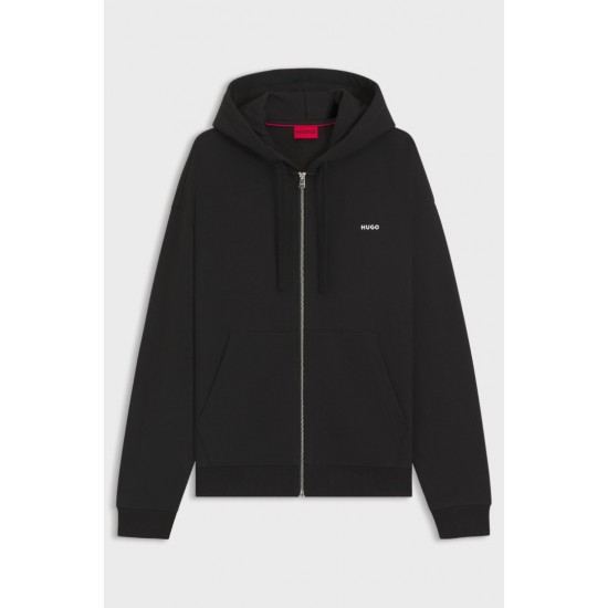 HUGO BOSS Ανδρική Βαμβακερή Ζακέτα με κουκούλα Relaxed Fit Dapozip 50548651 001 (Μαύρο)